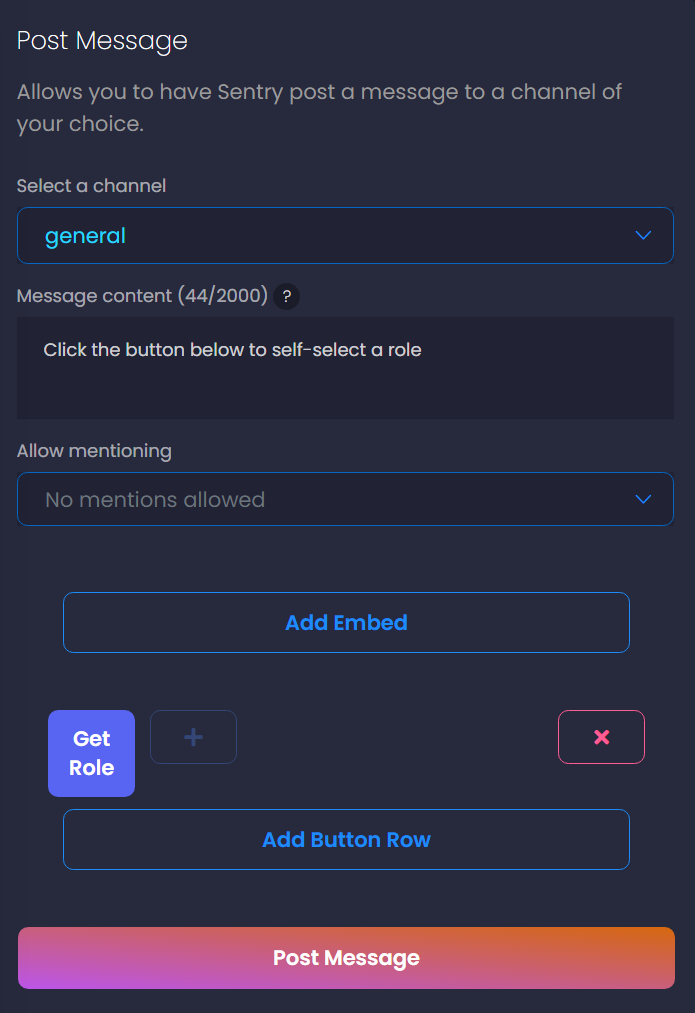 Message builder example