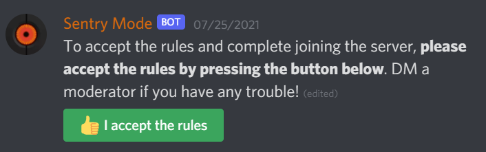 Member vetting screenshot